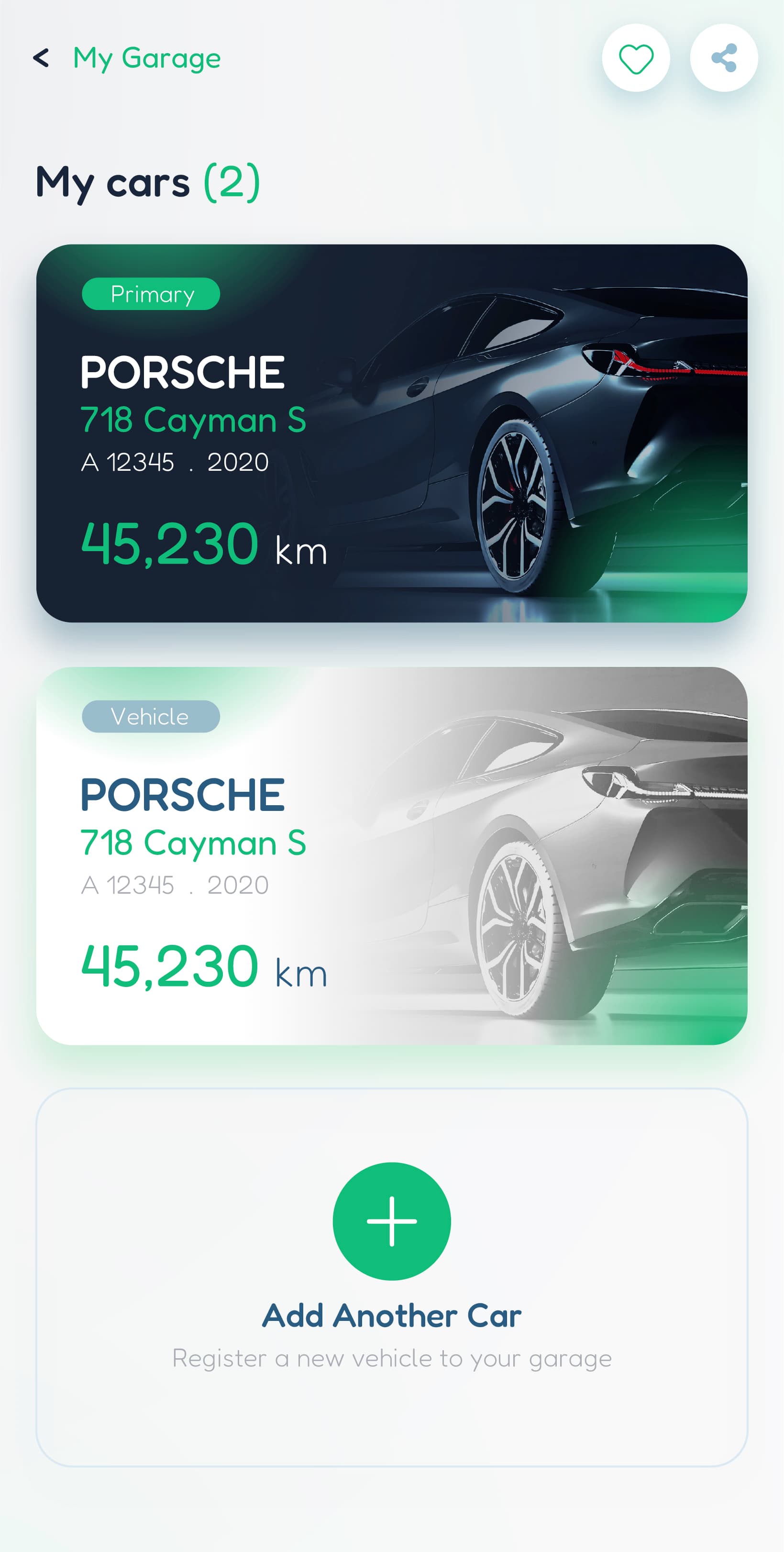 Garage Details app screen