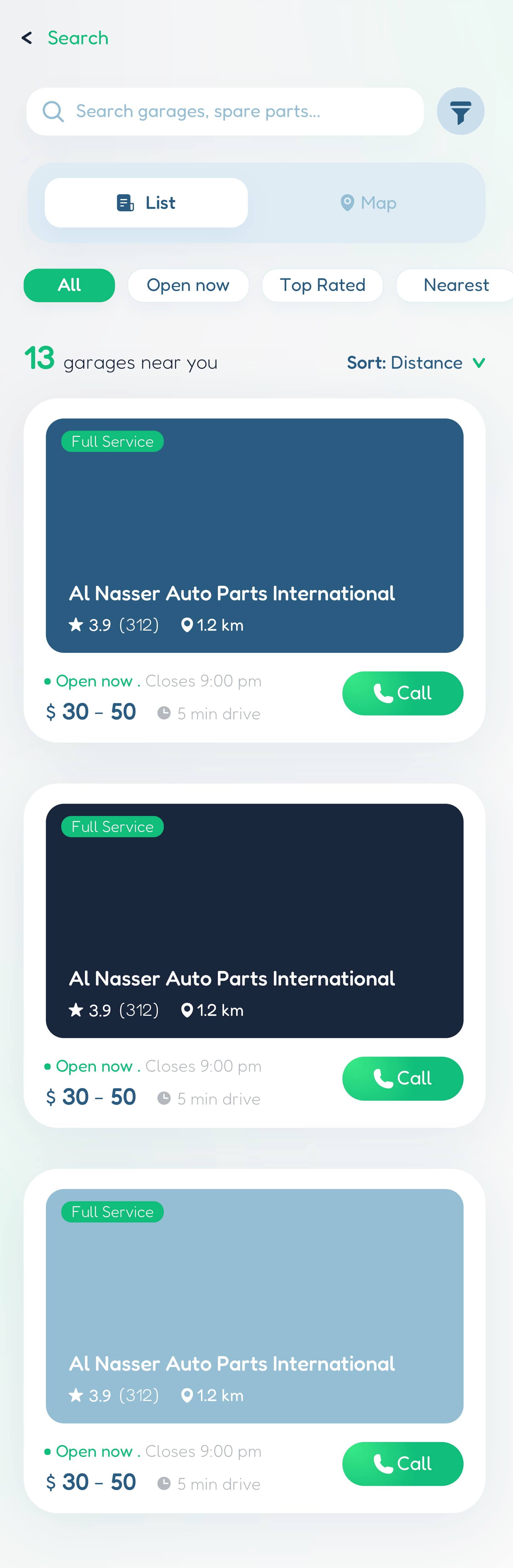 Search Directory app screen